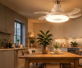 E27 ceiling fan light in a kitchen lifestyle setting
