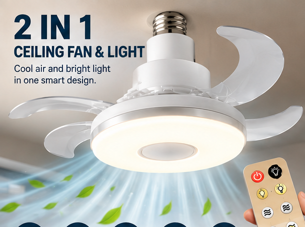 E27 ceiling fan light 2-in-1 product lifestyle image