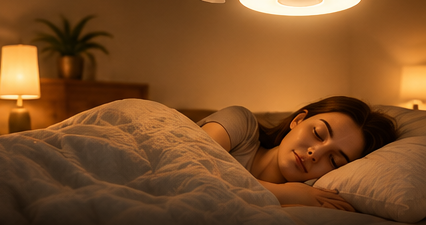 E27 ceiling fan light in a bedroom lifestyle setting