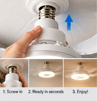 E27 screw-in ceiling fan light installation illustration