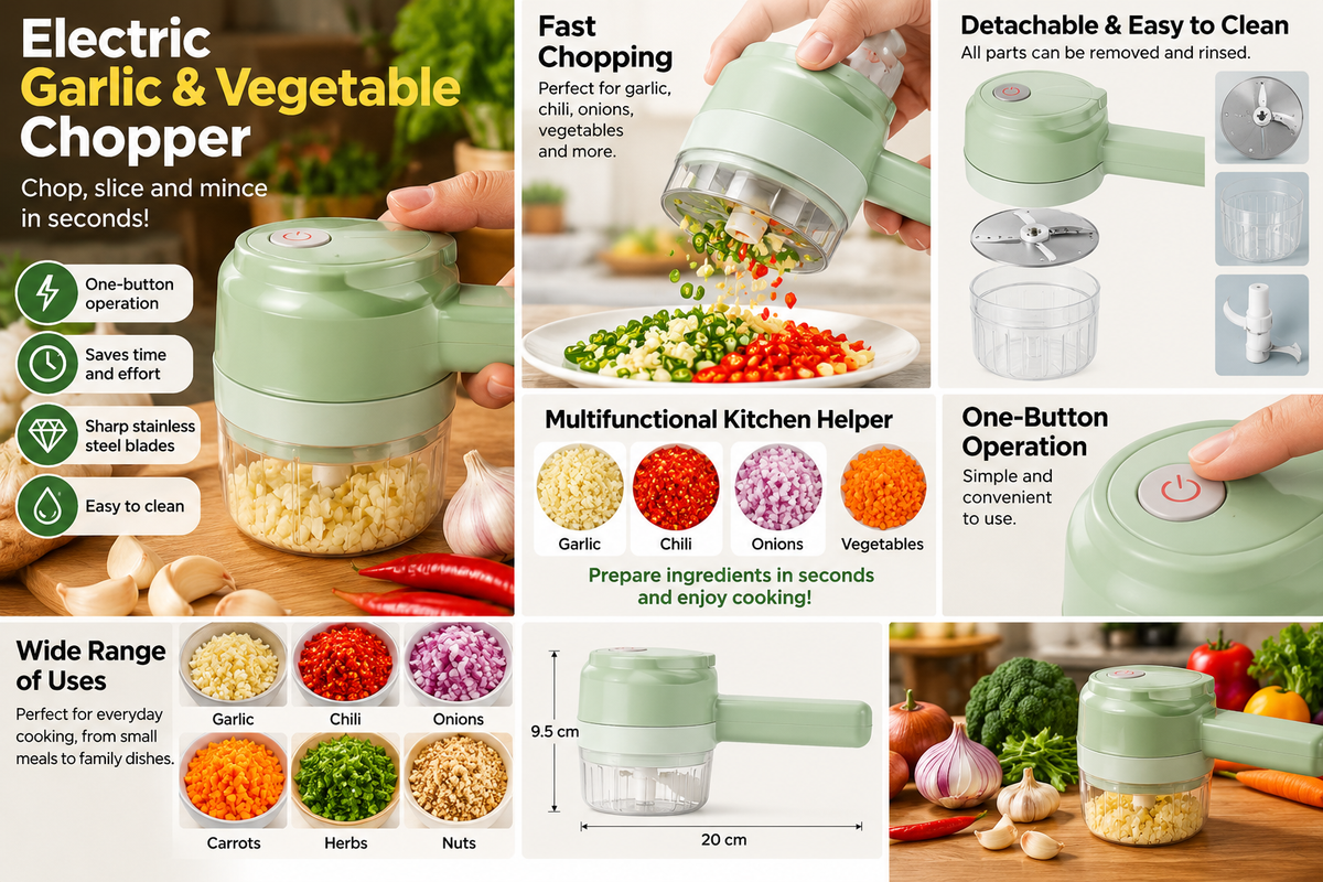 NexaKitchen portable electric vegetable slicer and chopper