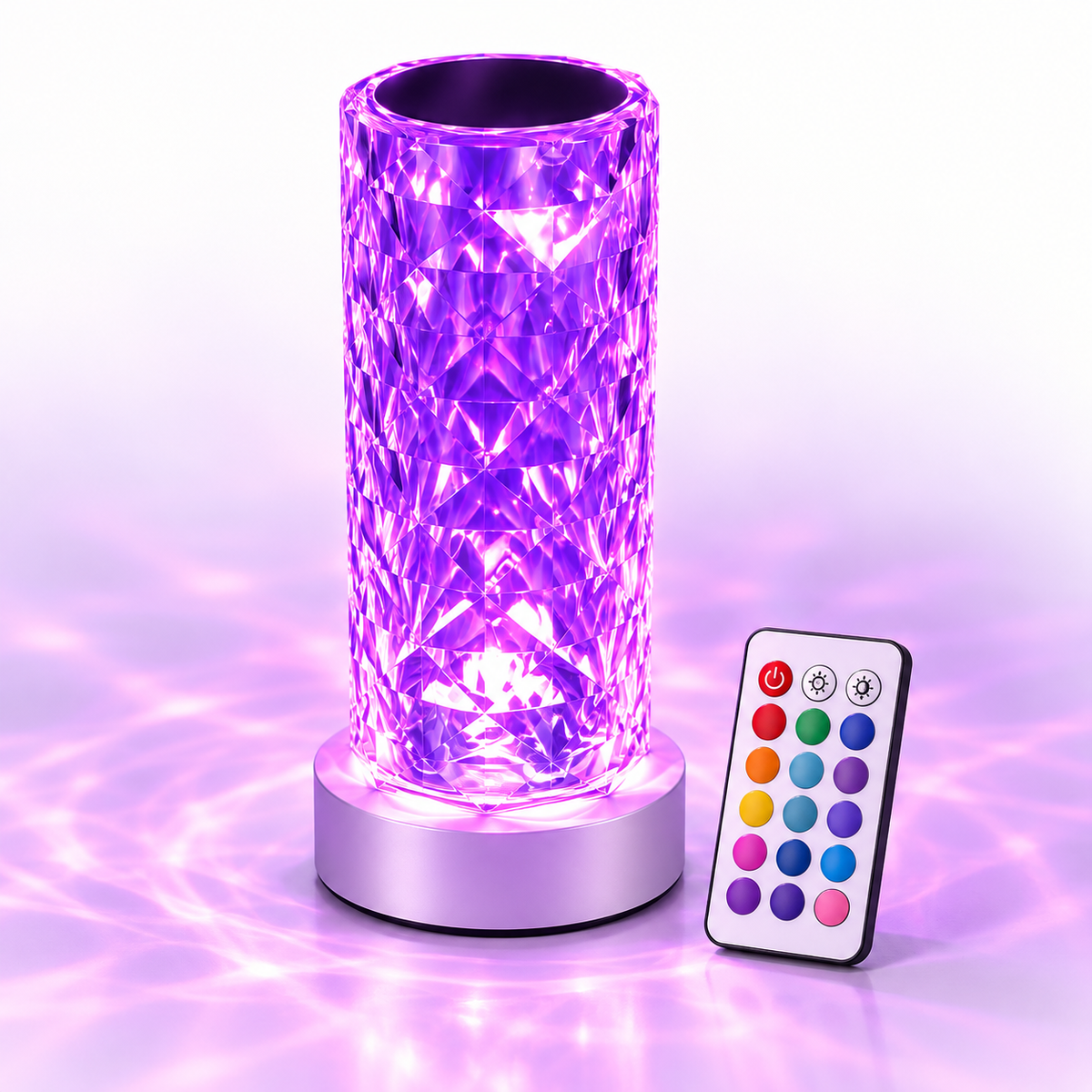 Crystal style RGB lamp with remote control